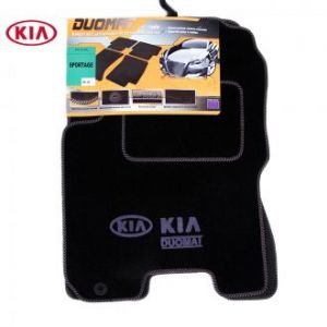 Коврики текстильные для Kia Sportage II в салон автомобиля Doumat (Польша) - 3 шт | Автоковрики ворсовые (велюровые) в машину Киа Спортаж 2 - черные
