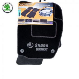 Коврики текстильные для Skoda Rapid в салон автомобиля Doumat (Польша) - 4 шт | Автоковрики ворсовые (велюровые) в машину Шкода Рапид - черные