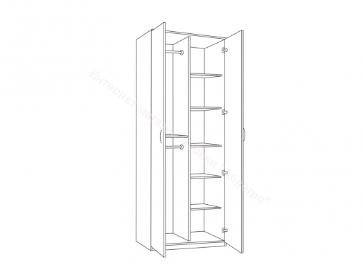 Шкаф 2-х створчатый с зеркалом "Дуэт Люкс"