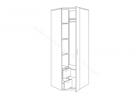 Шкаф угловой "Дуэт Люкс" без зеркала