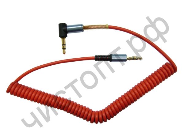 Кабель(3.5) папа-папа 3.5 stereo plug на 3.5 stereo plug  витой, угловой 1,5м  OT-AVC12