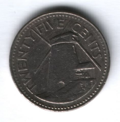 25 центов 1985 г. Барбадос