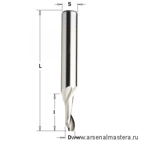 Фреза спиральная по алюминию HSS Co Z1 S8 D 8 x 40 x 100 RH CMT 188.081.51