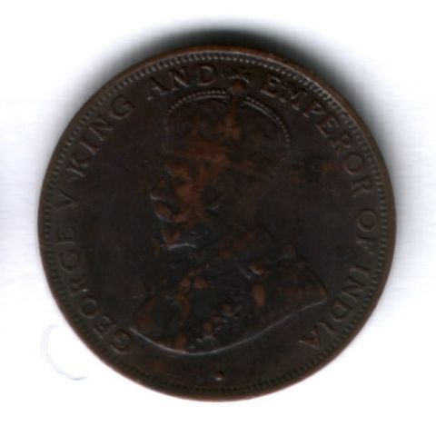 1 цент 1933 г. Гонконг