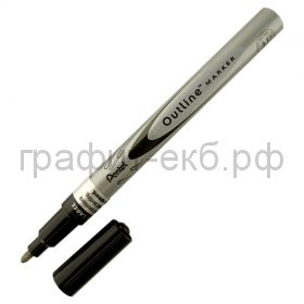 Маркер декор.Pentel Outline черный/серебро MSP60-ZA