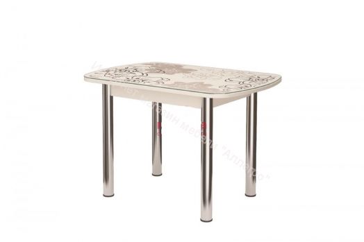 Стол обеденный "Бостон" Ваниль/хром брифинг