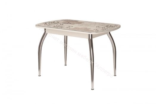 Стол обеденный "Бостон" Ваниль/хром триумф