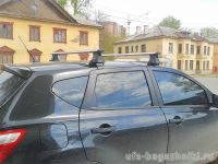 Багажник на крышу Nissan Qashqai (5-dr CUV 2007-13), Атлант, крыловидные аэродуги