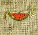 Брошь и серьги "Арбузик" (Danecraft США)