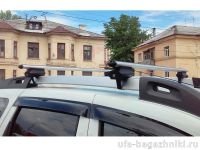 Багажная система на рейлинги Renault Duster 2 (2015-...) Lux Belt с аэродинамическими дугами (53мм), с ремнем