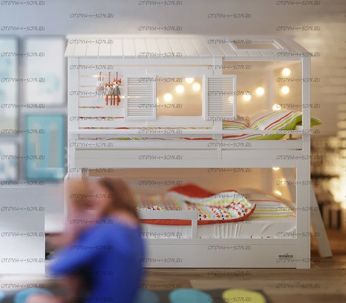 Кровать двухъярусная Домик Felicia №17, любые размеры