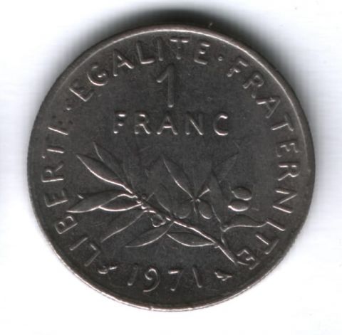 1 франк 1971 г. Франция