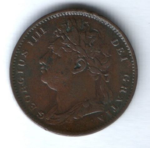 1 фартинг 1822 г. Великобритания
