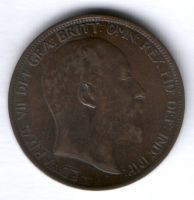 1 пенни 1902 г. XF Великобритания