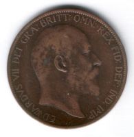1 пенни 1904 г. Великобритания