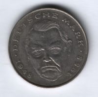 2 марки 1990 г. Германия, Людвиг Эрхард, G