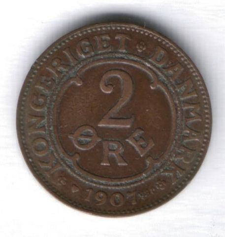 2 эре 1907 г. Дания