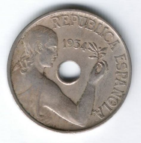 25 сантимов 1934 г. Испания