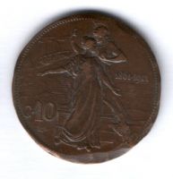 10 чентезимо 1911 г. Италия