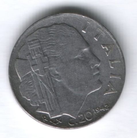 20 чентезимо 1942 г. Италия