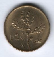 20 лир 1987 г. Италия