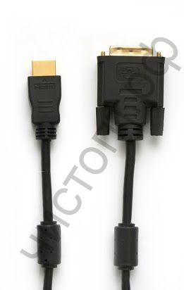 HDMI Кабель HDMI to DVI-D Single Link A-M/DVI (18+1)-M 2 filters, 5,0 m  (24K) в пакете (К152)