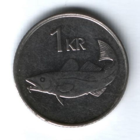 1 крона 1992 г. Исландия