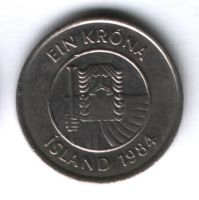 1 крона 1984 г. Исландия