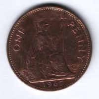 1 пенни 1967 г. Великобритания