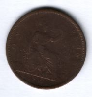 1 пенни 1861 г. Великобритания