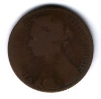 1 пенни 1875 г. Великобритания