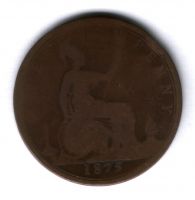 1 пенни 1875 г. Великобритания