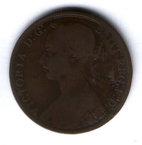 1 пенни 1889 г. Великобритания