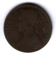 1 пенни 1889 г. Великобритания