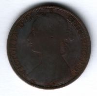 1 пенни 1893 г. Великобритания