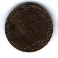 1 фартинг 1900 г. Великобритания