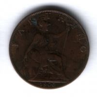 1 фартинг 1900 г. Великобритания