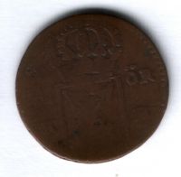 1 эре 1718-1720 гг. Швеция, перечекан