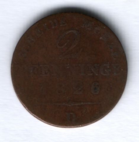 2 пфеннига 1826 г. Пруссия