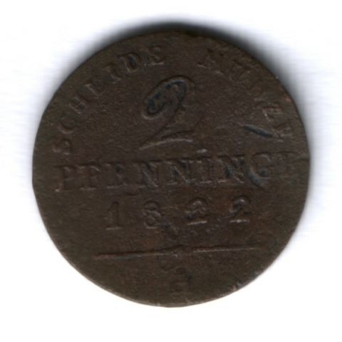 2 пфеннига 1822 г. Пруссия