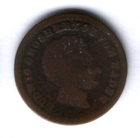1 крейцер 1828 г. Баден