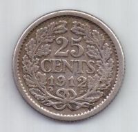 25 центов 1912 г. редкий год. Нидерланды