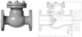 Клапан обратный поворотный фланцевый 19с53нж Ду200