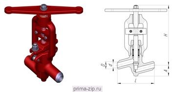 Клапан игольчатый 1031-20-0 Ду20 Ру250