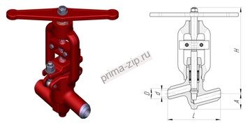 Клапан игольчатый 1031-20-0 Ду20 Ру250
