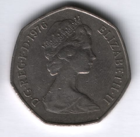 50 пенсов 1976 г. Великобритания