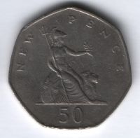 50 пенсов 1976 г. Великобритания