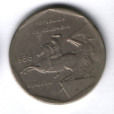 10 песо 1988 г. Колумбия