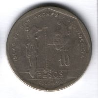 10 песо 1988 г. Колумбия