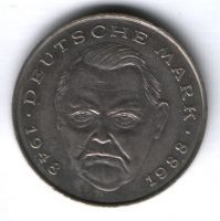 2 марки 1988 г. Германия, Людвиг Эрхард, J